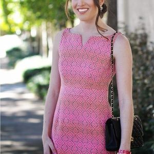 Nanette Lepore coral seascape sheath dress